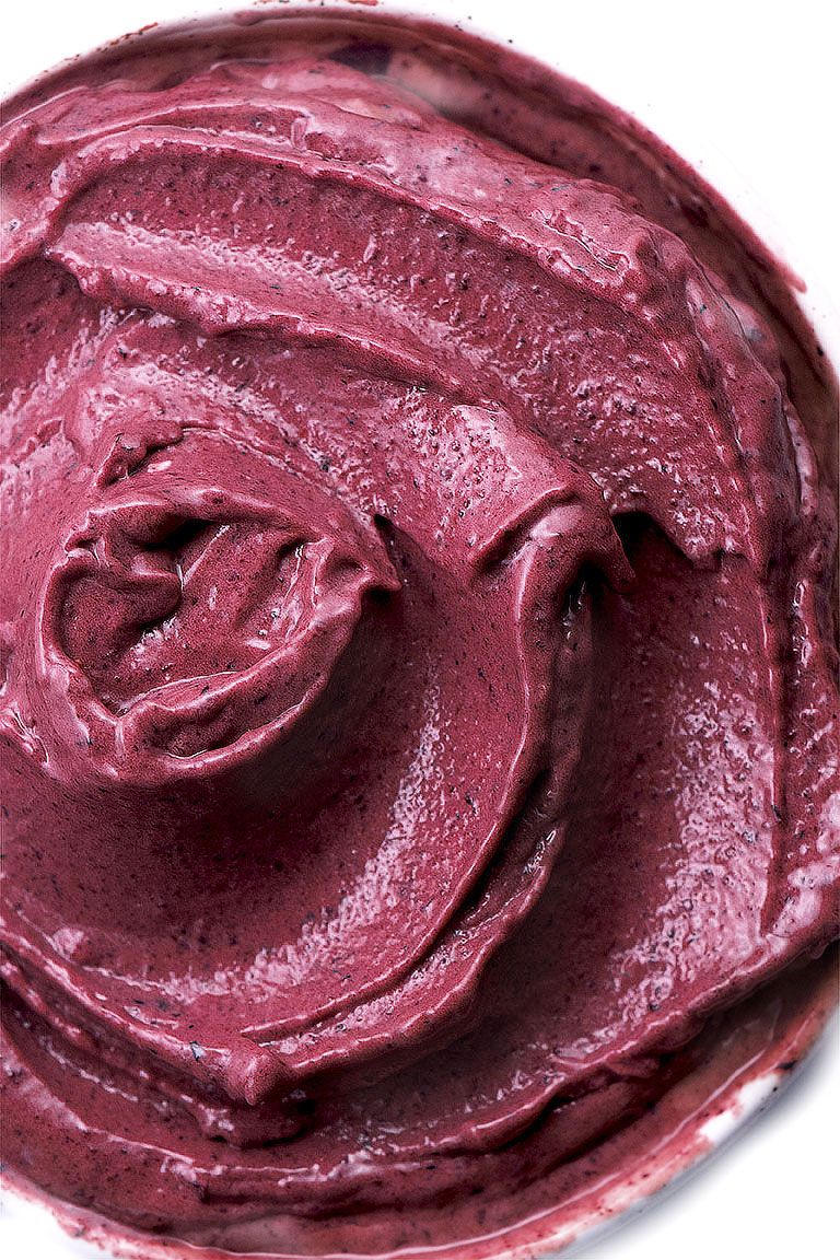 Close-up of a freshly blended berry smoothie